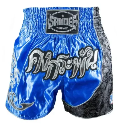 Sandee Muay Thai Shorts Unbreakable - Blue/Silver