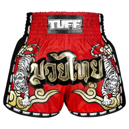 TUFF MSC122 Muay Thai Shorts Red Twin Tiger