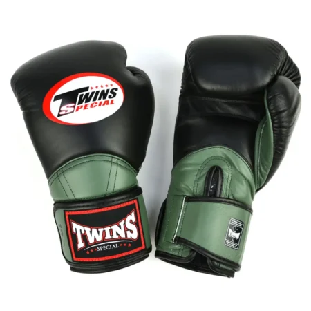 Twins BGVL11 Long Cuff Black Olive Muay Thai Gloves