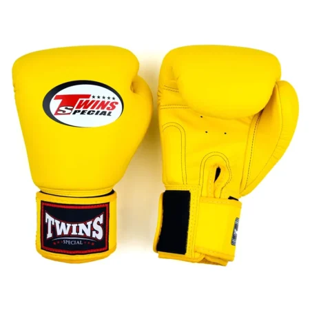 Twins BGVL4 Yellow Velcro Muay Thai Gloves
