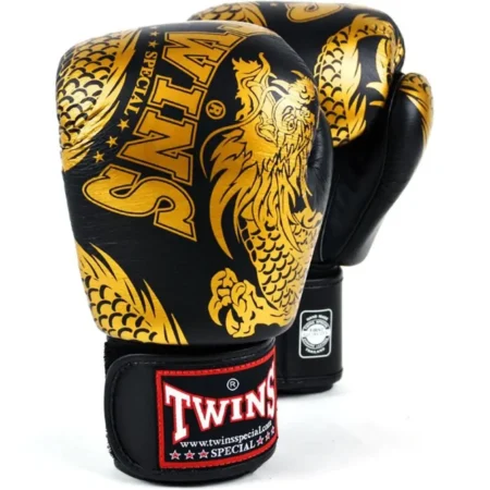 Twins FBGVL3-49 Gold Flying Dragon Muay Thai Gloves