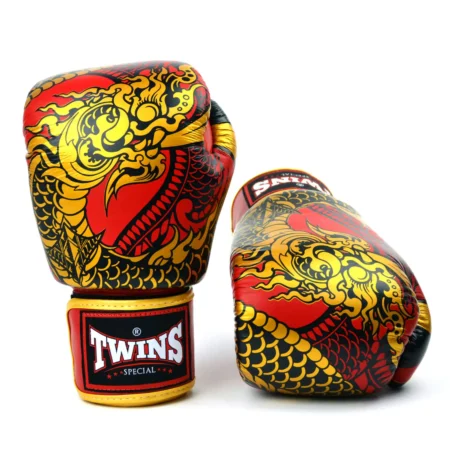 Twins FBGVL3-52 Red Gold Nagas Muay Thai Gloves