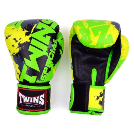Twins FBGVL4-61 Candy Green Black White Muay Thai Boxing Gloves
