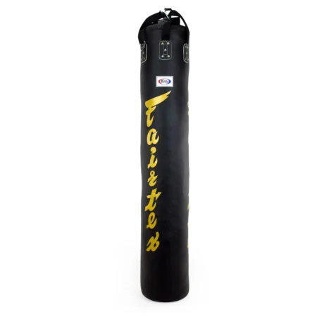 Fairtex HB6 Black-Gold 6ft Muay Thai Banana Bag (FILLED)