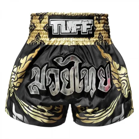 TUFF MS631 Muay Thai Shorts Thai King Of Naga Black
